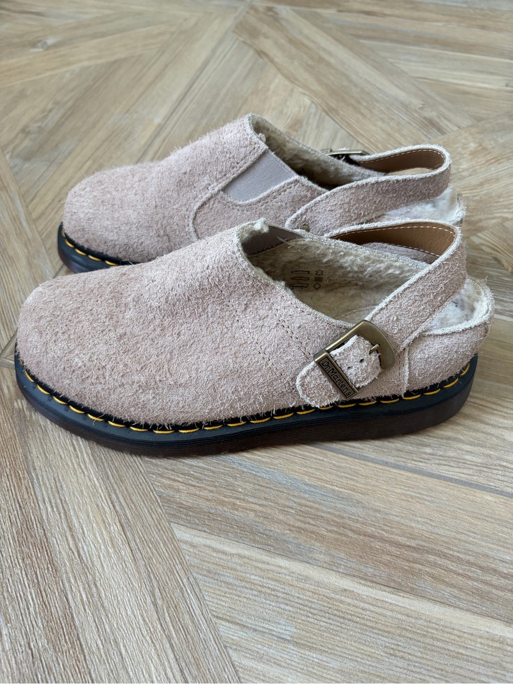 Dr Martens Isham Vintage Taupe Suede Leather  Mules Size Women’s 9 Men’s 8